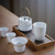 Yuan Bamboo Double Layer Bamboo & Ceramic Water Storage Tea Tray 300x120x35mm