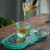 Niuzhuan Qiankun Glass Water Storage Tea Tray 358x175x23mm