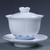 Hand Painted Qinghua Dehua White Porcelain Kungfu Tea Teapot And Teacup Set