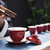 Yu Jian Red Agarwood Porcelain Kungfu Tea Teapot And Teacup Set