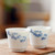 Hand Drawn Pine Branches Porcelain Kungfu Tea Teapot And Teacup Set
