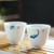 Blue Fish Agarwood Porcelain Kungfu Tea Teapot And Teacup Set