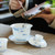 Hand Painted Green Bamboo Agarwood Porcelain Gongfu Tea Gaiwan Brewing Vessel 225ml