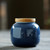 Bamboo Cover Small Three Yuan Ceramic Food Container Tea Caddy