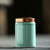 Tin Cover Small Straight Ceramic Food Container Tea Caddy