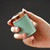 Tin Cover Small Straight Ceramic Food Container Tea Caddy