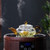 Handmade Mini Flat Glass Teapot with Stainless Steel Spiral Filter 150ml