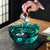 Miao Jin Chui Mu Wen Handmade Heat Resistant Glass Cha Xi Water Bowl for Gongfu Tea Cups