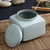 Square Tian Qing Se Ru Kiln Ceramic Food Container Tea Caddy