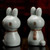 Couple Rabbits Ru Kiln Ceramic Tea Pet Table Decoration Ornament