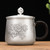 Handmade Pure Silver Tea Mug Hibiscus 320ml