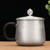 Handmade Pure Silver Tea Mug Hibiscus 320ml