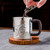 Handmade Pure Silver Tea Mug Cute Cat 180ml