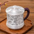 Handmade Pure Silver Tea Mug Bamboo 420ml
