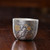 Handmade Pure Silver Teacup Du Jin Lian Hua 88ml