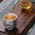 Handmade Pure Silver Teacup Yu Xi He Hua