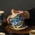 Blue and White Dragon Pattern Ru Kiln Gaiwan Brewing Vessel Qing Feng 160ml