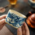 Blue and White Dragon Pattern Ru Kiln Gongfu Tea Tasting Teacup Han Fang 120ml