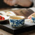 Blue and White Dragon Pattern Ru Kiln Gongfu Tea Tasting Teacup Zhi Bian 150ml