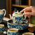 Blue and White Dragon Pattern Ru Kiln Chinese Kung Fu Tea Teapot Han Fang 175ml