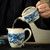 Blue and White Dragon Pattern Ru Kiln Chinese Kung Fu Tea Teapot Han Wa 140ml