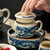 Blue and White Dragon Pattern Ru Kiln Chinese Kung Fu Tea Teapot Han Wa 140ml