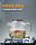 Clear Glass Water Kettle with Walnut Lid 1.2L