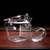 Heat Resistant Glass Teapot with Stainless Steel Ring Handle and Filter