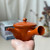 Red Side Handle Kyusu Ceramic Japanese Style Teapot with Inbuilt Filter 250ml