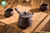 Brown Ceramic Chinese Gongfu Kungfu Tea Set Side Handle Teapot & Teacups 3 Pcs