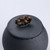 Black Small Ceramic Tea Caddy Pottery Canister Food Storage Container Coffee Jar