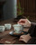 Hand Painted Retro Ceramic Gongfu Tea Gaiwan Brewing Vessel 180ml