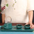 Simple Rectangle Coarse Pottery Water Storage Ceramics Tea Tray  370x135mm