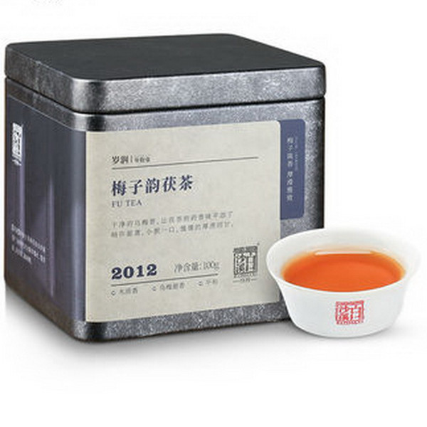 BAISHAXI Brand Wu Mei Xiang Hunan Anhua Golden Flowers Fucha Dark Tea 100g Brick
