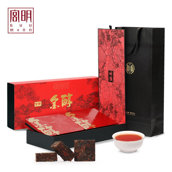 GUU MINN Brand Jin Chun Ancient Tree Pu-erh Tea Brick 2015 240g*2 Ripe