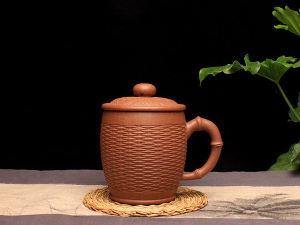 Handmade Yixing Zisha Clay Tea Mug Zhubiang 450ml