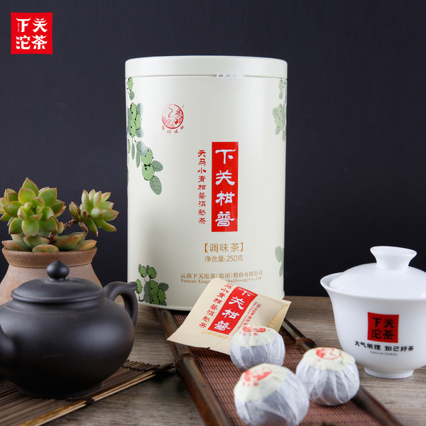 XIAGUAN Brand Xinhui Shengshai Xiao Qing Gan Chenpi Orange Pu'er Yunnan Pu-erh Tea Stuffed Tangerine Ripe 2017 250g