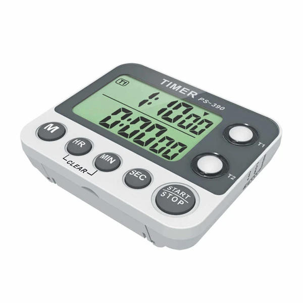 Digital Dual Timer Countdown Timer Stopwatch with Flashing Lights ...