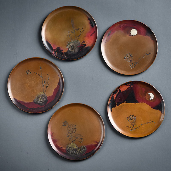 Liu Yin Copper Cup Coaster For Gongfu Tea Ceremony