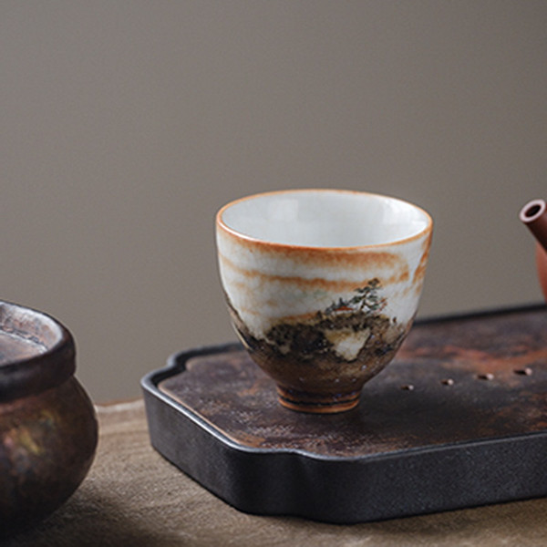 Huo Shao Yun Chinese Ceramic Gongfu Tea Tasting Teacup 80ml