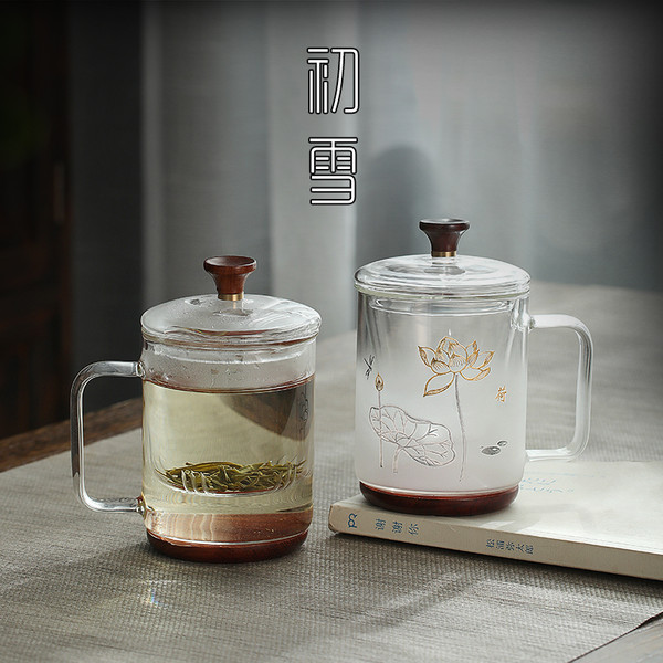 Retro Glass Loose Leaf Tea Mug with Infuser 300ml