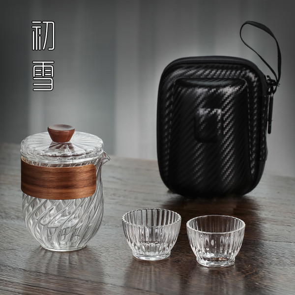 Xuan Wen Glass Kungfu Tea Teapot And Teacup Set