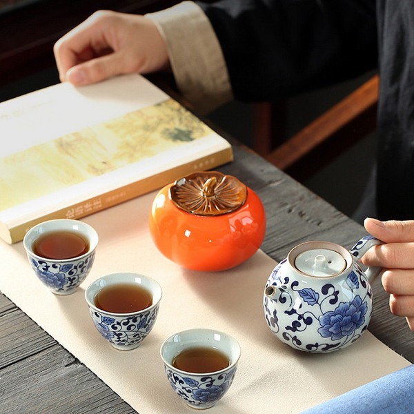 Fang Gu Ceramic Kungfu Tea Teapot And Teacup Set