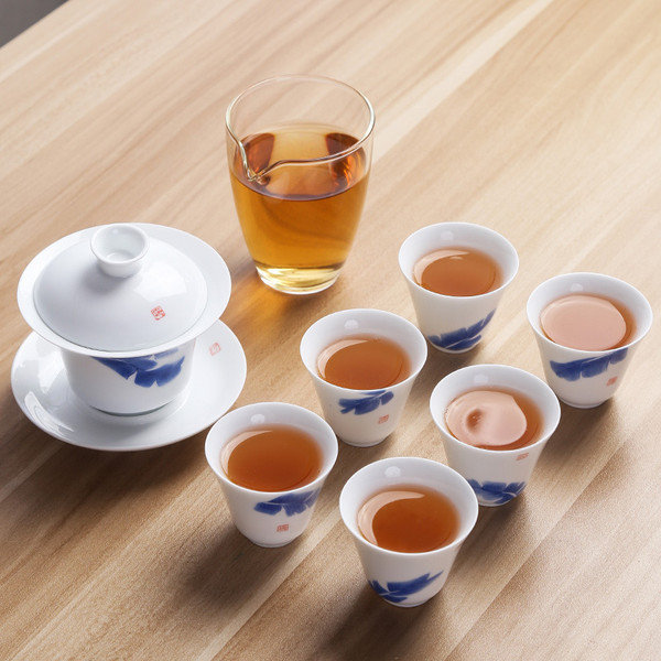 Ba Jiao Ye Porcelain Kungfu Tea Teapot And Teacup Set