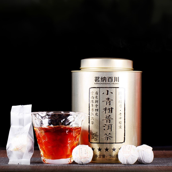 MINGNABAICHUAN Brand Five Star Xiao Qing Gan Chenpi Orange Pu'er Yunnan Pu-erh Tea Stuffed Tangerine Ripe 2019 260g