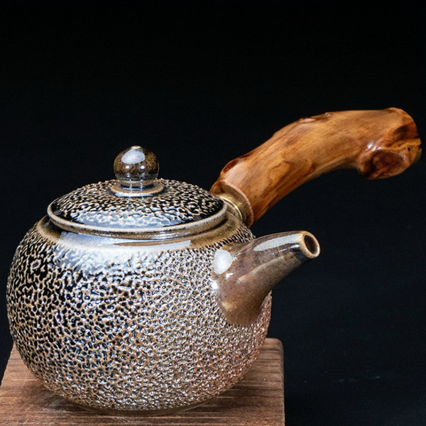 Bing Yan Side Handle Handmade Wood-Fired Ceremic Teapot Handmade Wood-Fired Ceremic Teapot
