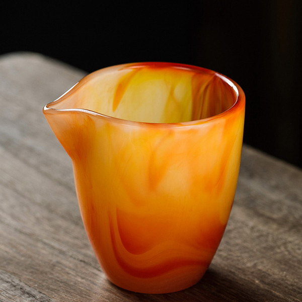 Agate Jade Porcelain Glass Fair Cup Of Tea Serving Pitcher Creamer 200ml