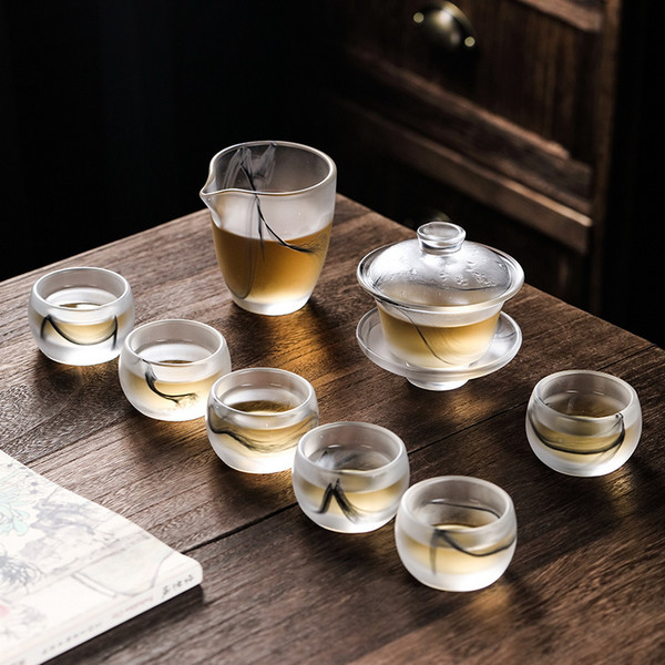 Shui Mo Liu Li Glass Kungfu Tea Teapot And Teacup Set
