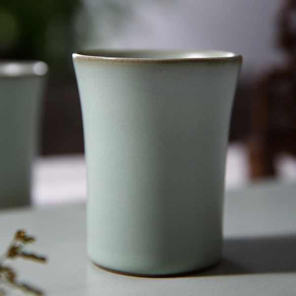 Horseshoe Cup Kiln Ice Cracked Glaze Ceramic Gongfu Tea Tasting Teacup 80ml