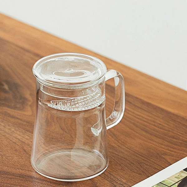 Heat Resistant Glass Tea Mug with Filter 400ml